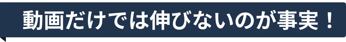 動画だけでは伸びないのが事実！